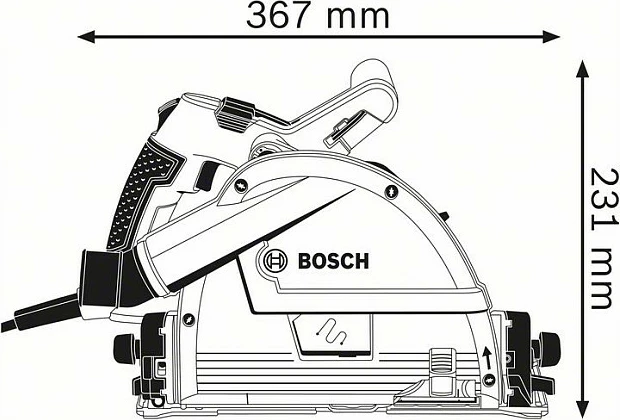 Sharrë rrethore Bosch GKT 55 GCE, 1400W, 16.5cm, 6250 RPM, bardhë/blu