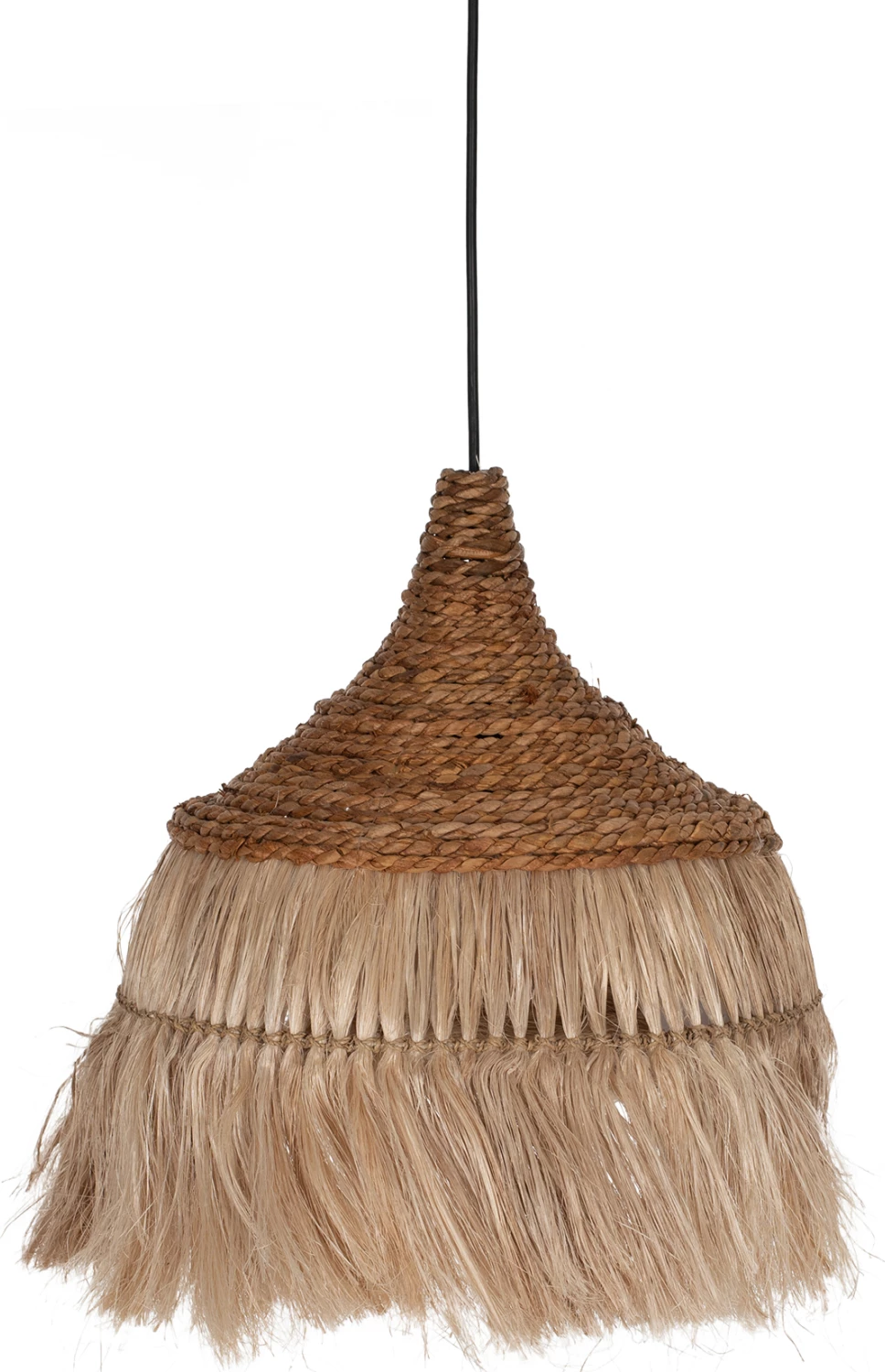 Llambë tavanore me thekë prej abaka, ngjyrë natyrale, 36x36x40H cm, FH7753