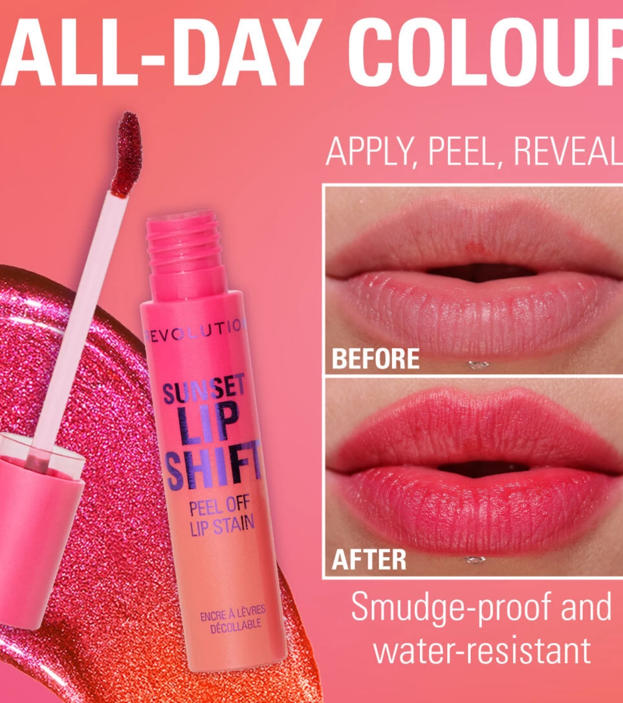 Revolution - Lip Tint Stain Sunset - Flushed Pink