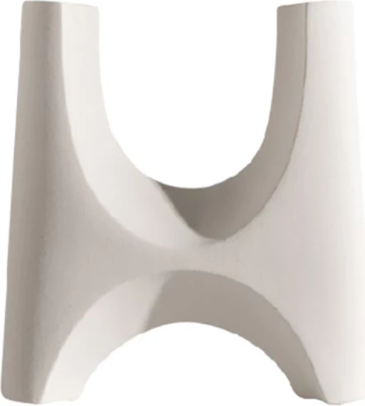 Vazo Ridge, polirezine, e bardhë, 28x9x32cm