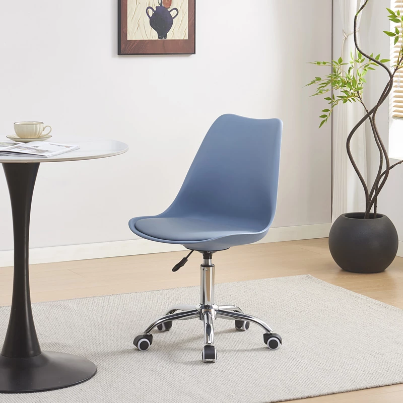 Karrige zyre Gaston II, PP-PU, ngjyrë kaltër e çelët, 48x57x77-90cm