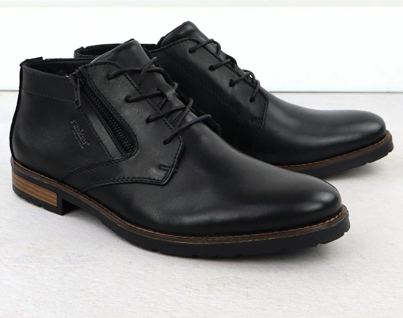 Çizme lëkure meshkuj Rieker 14609-00, të zeza