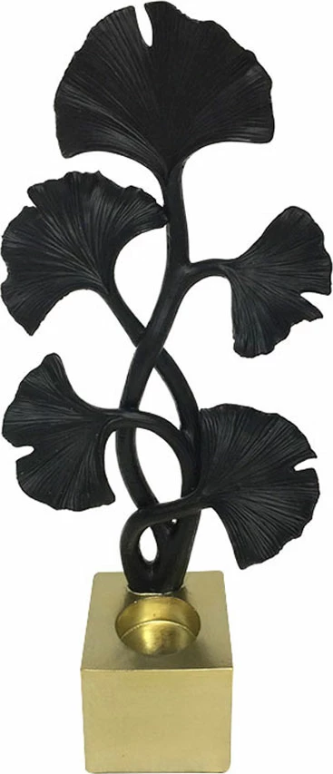 Mbajtës qiri ZAJED, polirezine, ngjyrë ari e zezë, 17x10x37 cm