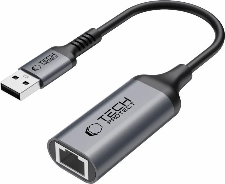 Adapter USB-A 3.0 në Ethernet Tech-Protect UltraBoost, 1000Mbps, i zi