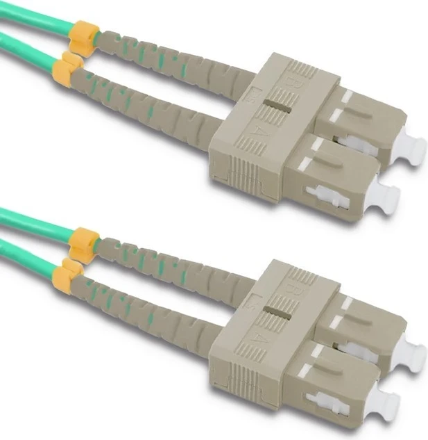 Patchcord Qoltec SC/UPC - SC/UPC, Multimode, 50/125, OM4, Duplex, 10m, e verdhë