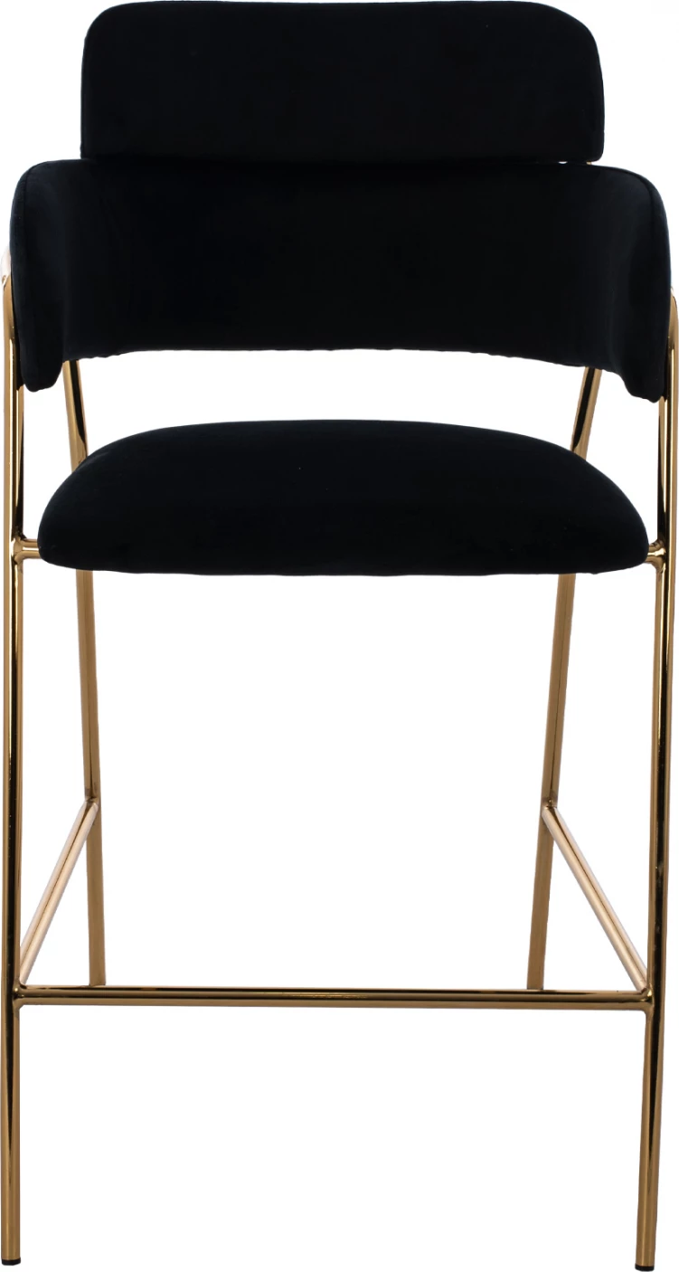 Karrige mesatare për bar, FH8735.04, kadife e zezë, kornizë e artë, 54x58x95 cm., set prej 2 copë