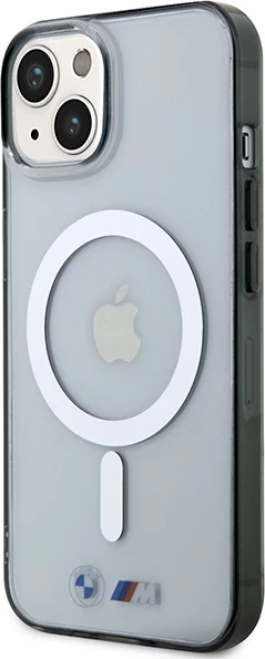 Mbështjellës BMW Silver Ring MagSafe për iPhone 14 6.1", transparent