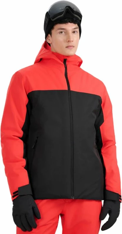 Jakne skijimi për meshkuj 4f, e zezë e kuqe