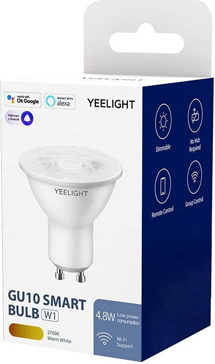 Llambë inteligjente LED Yeelight GU10, YLDP004, 4.8W, 350 lm, e zbehtëzuar, e bardhë, 1 copë