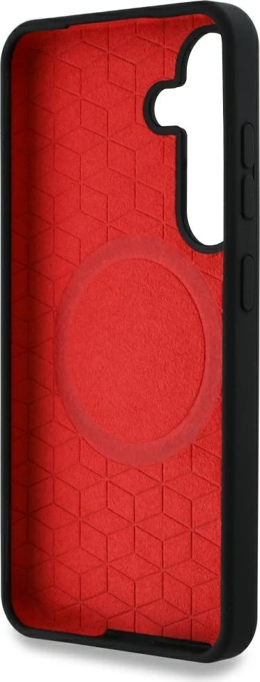 Mbështjellës BMW Silicone Middle Tricolor Stripes MagSafe për Samsung Galaxy S25, Zi