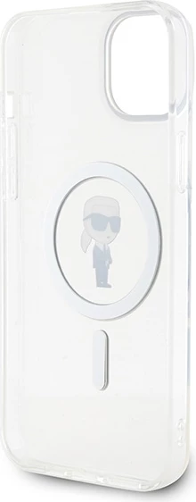Mbështjellës Karl Lagerfeld IML Ikonik MagSafe për iPhone 15 Plus, transparent