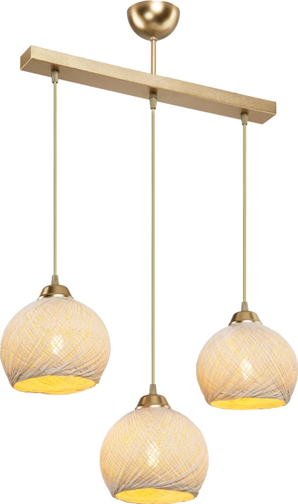 Llambë tavanore me tre drita PWL-0973 II E27, ngjyrë ari, 50x18x85cm