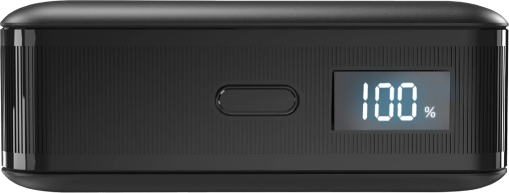 Power bank, SBS, TEBB10000HDPDLCDK, 10000 mAh, PD 30W, 2 porta USB-A/USB-C, ekran LCD, me kabllo USB-C, e zezë