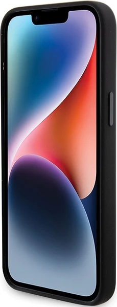 Mbështjellës Karl Lagerfeld Silicone Choupette Metal Pin për iPhone 15 Pro, i zi