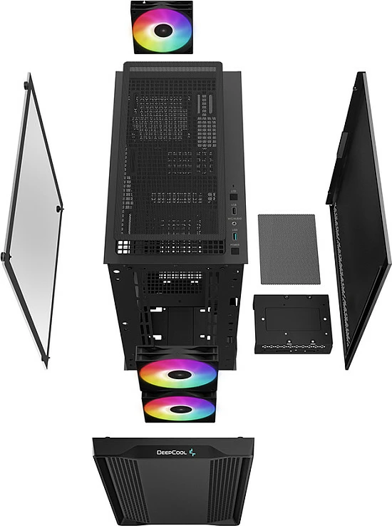 Kasë Deepcool CC360 ARGB, Mini Tower, xham i temperuar, e zezë