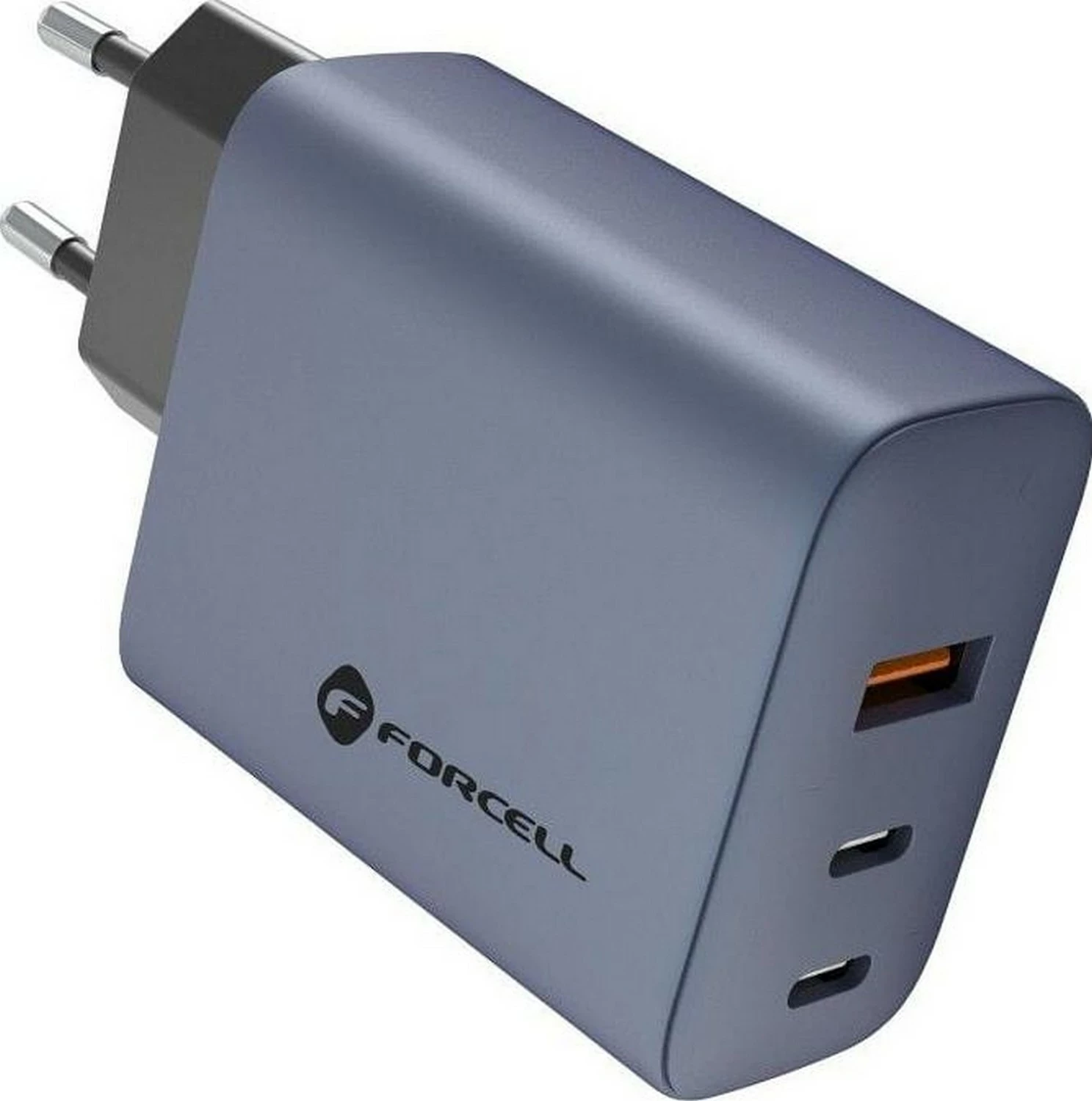 Karikues rryme Forcell F-ENERGY GaN VT-42B, 2x USB-C + USB-A, 65W, gri