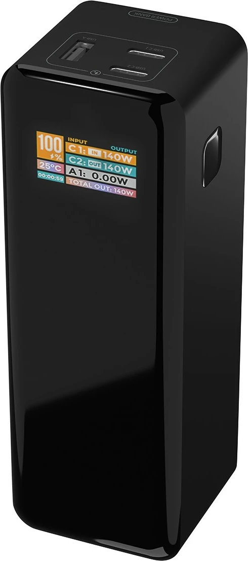 Power bank BLOW AIR99.9 27000mAh PD+QC 140W 3 porta LCD, e zezë