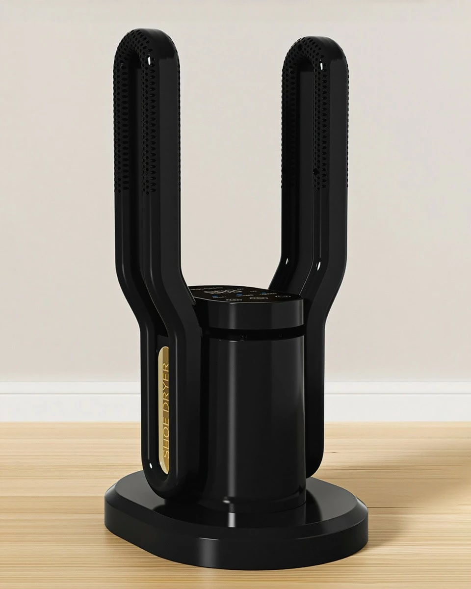 Tharëse këpucësh Media-Tech MT6539, rregullim automatik 40-55°C, ozon 50 mg/h, timer 15-360 min, panel dixhital, mbrojtje nga mbinxehja, e zezë/e verdhë