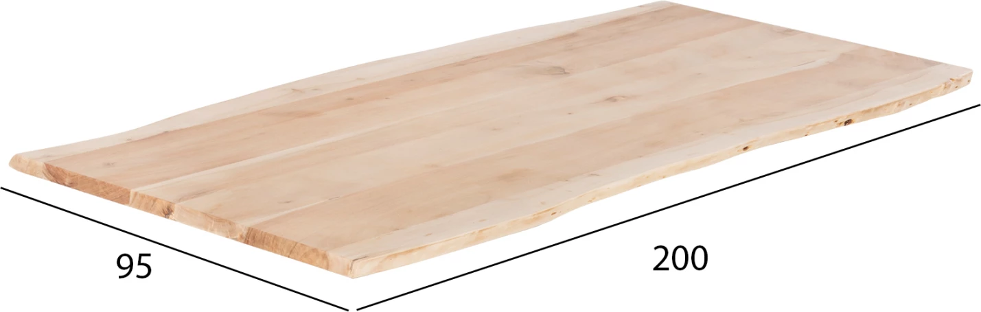 Sipërfaqe tavoline nga druri akacie, ngjyrë natyrale, FH8506.21, 200x95x4 cm