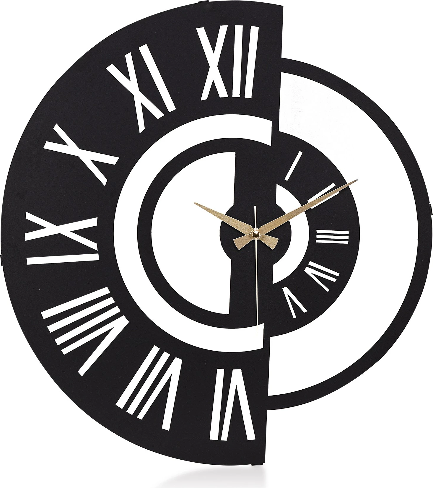 Orë muri dekorative prej metali, Wallity, Ruota 04, e zezë, 41cm