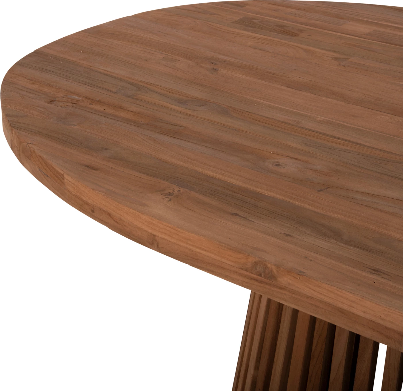 Tavolinë ngrënieje REMIK, dru tik i ricikluar, ngjyrë natyrale, 100x200x75.5 cm, sipërfaqe 4 cm