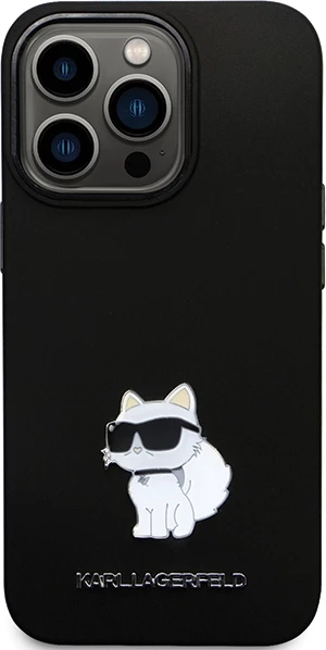 Mbështjellës Karl Lagerfeld KLHCP14XSMHCNPK për iPhone 14 Pro Max 6.7", silikon, i zi