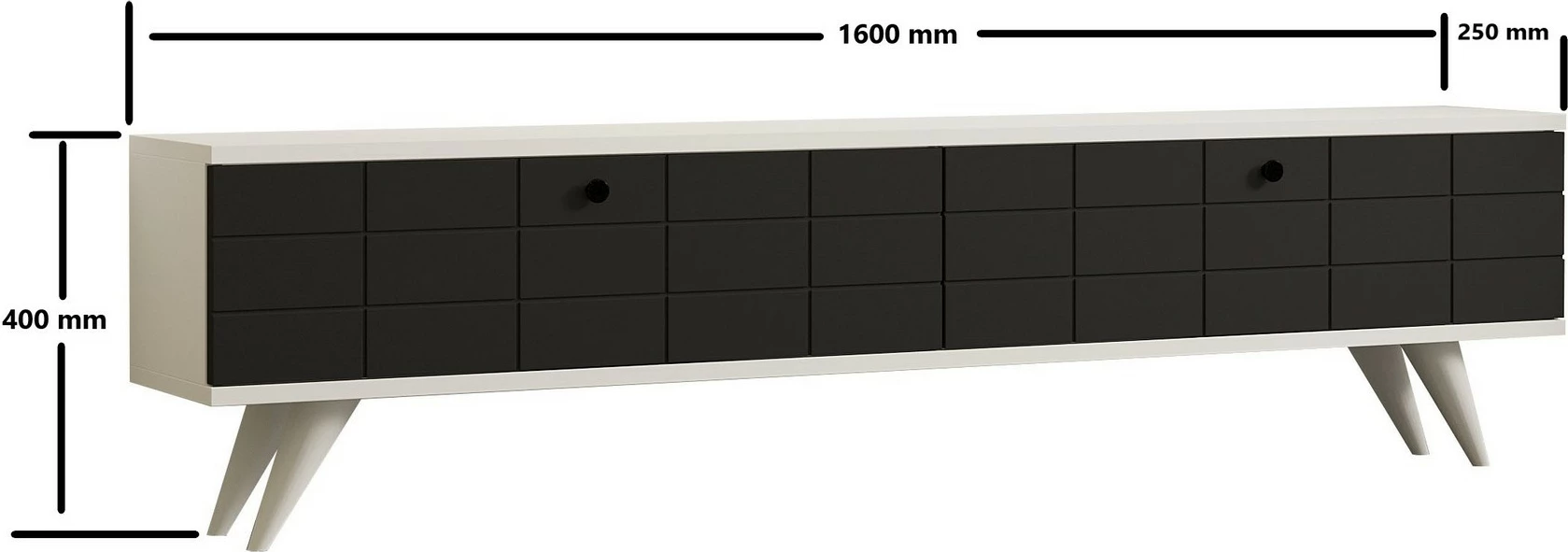 Komodë TV Hanah Home, ngjyrë alberi-antracit, e bardhë