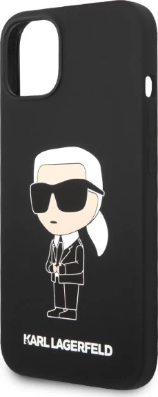 Mbështjellës Karl Lagerfeld KLHMP14MSNIKBCK për iPhone 14 Plus 6.7", silikon, MagSafe, zi