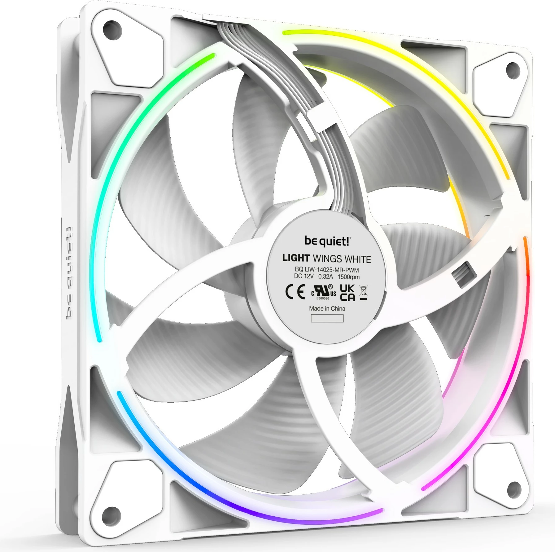 Ventilatorë kasa Be Quiet! LIGHT WINGS 140mm PWM Triple-Pack, RGB, bardhë