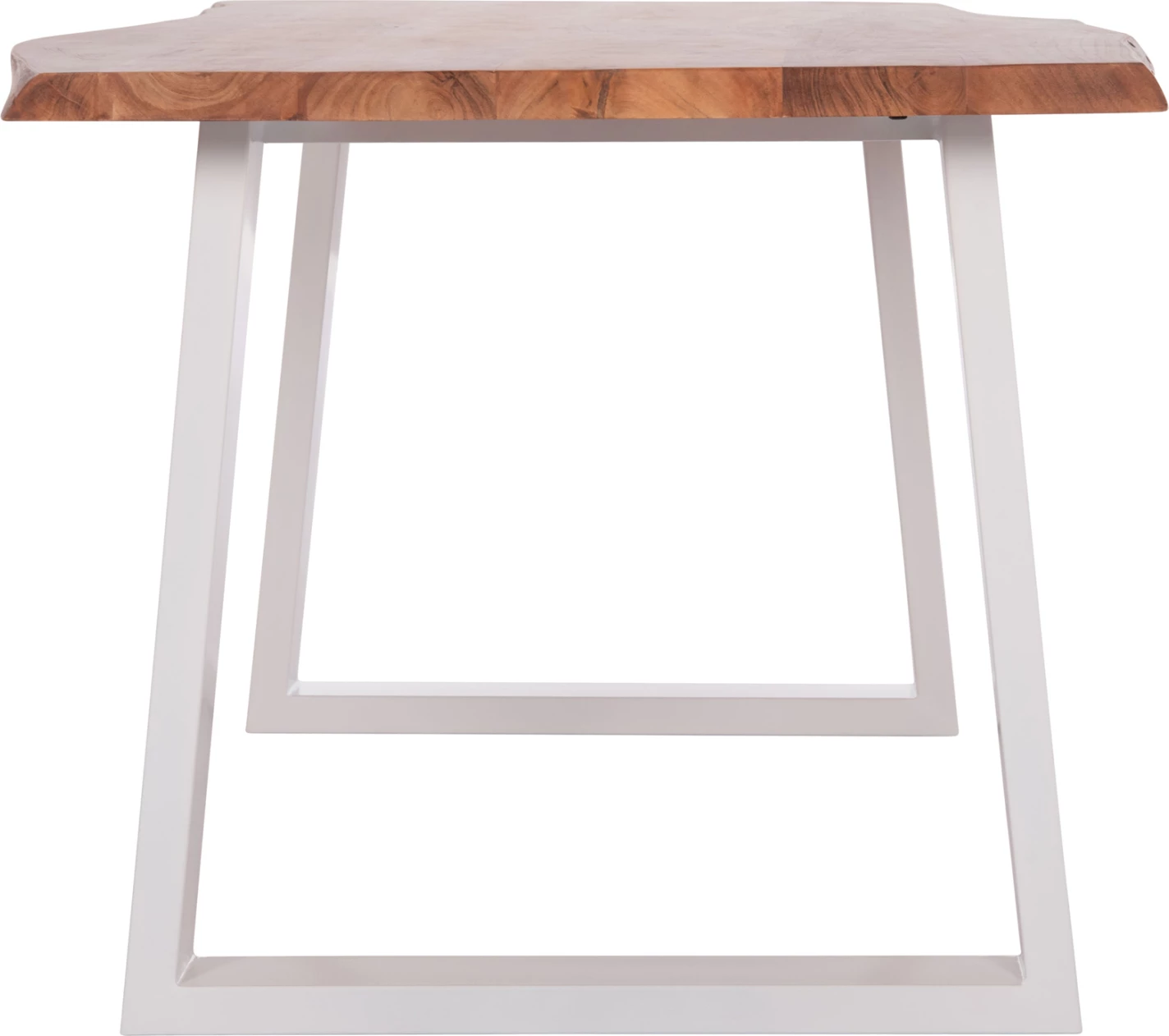 Tavolinë ngrënieje Montana, dru akacie, këmbë të bardha, 160x90x77cm