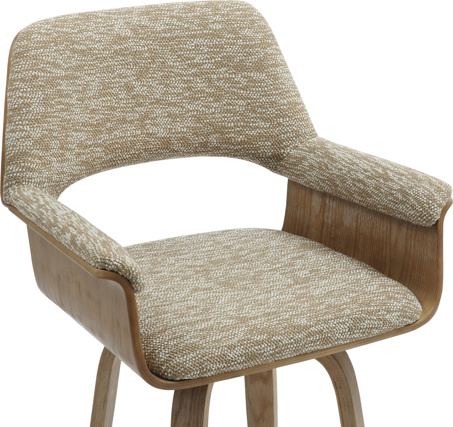 Karrige për bar mesatare CLIPP FH9987.01, dru i bardhë, pëlhurë bezhë, 57,5x53x98H cm, set prej 2 copë