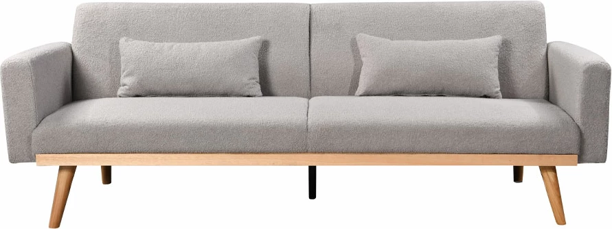 Krevat-sofë Panta, 3 vende, ngjyrë gri e çelët, 210x77x77 cm