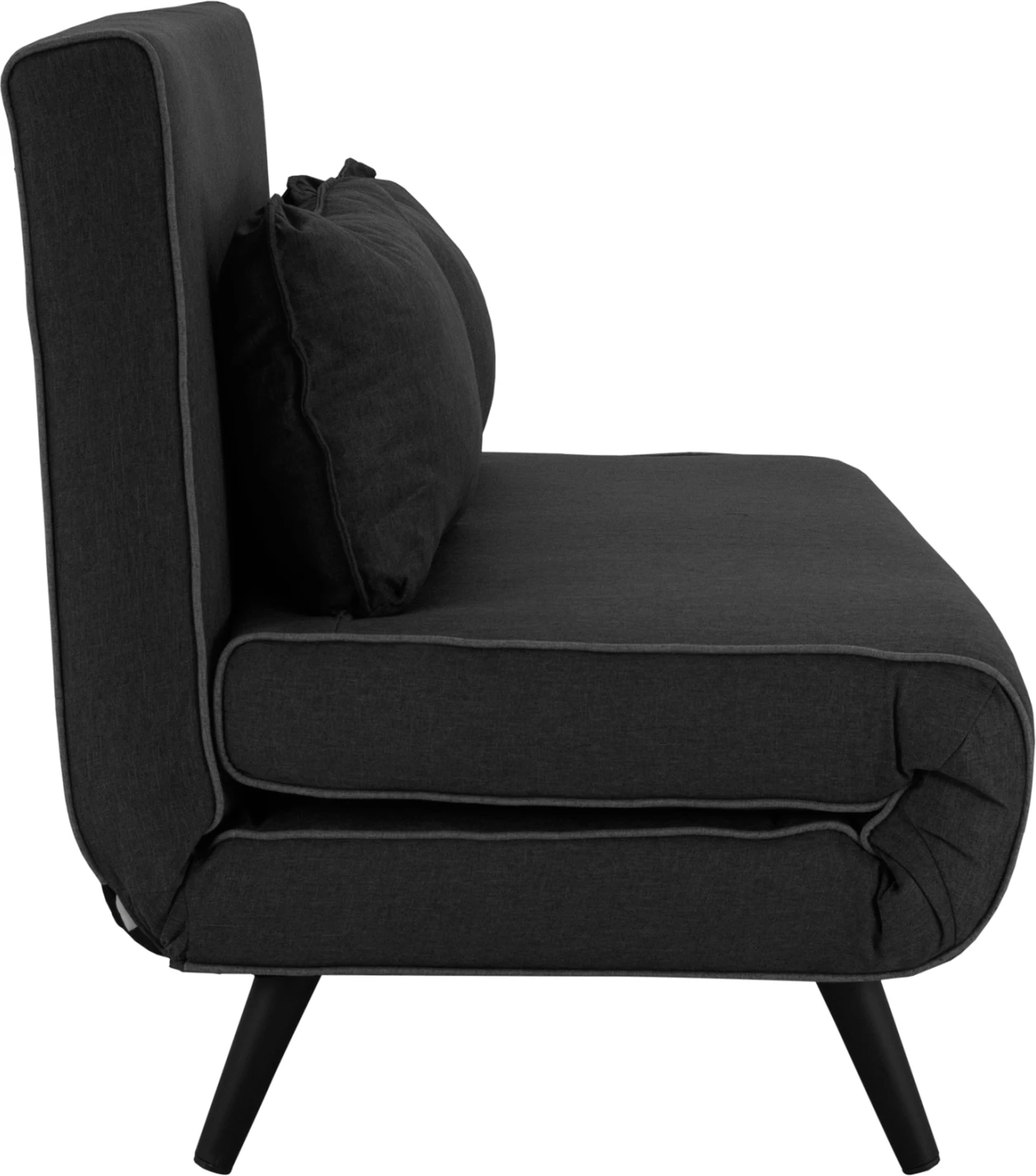 Krevati-sofë për 2 persona, material tekstili, ngjyrë gri e errët, ASMA FH3077.03, 140x80x77cm