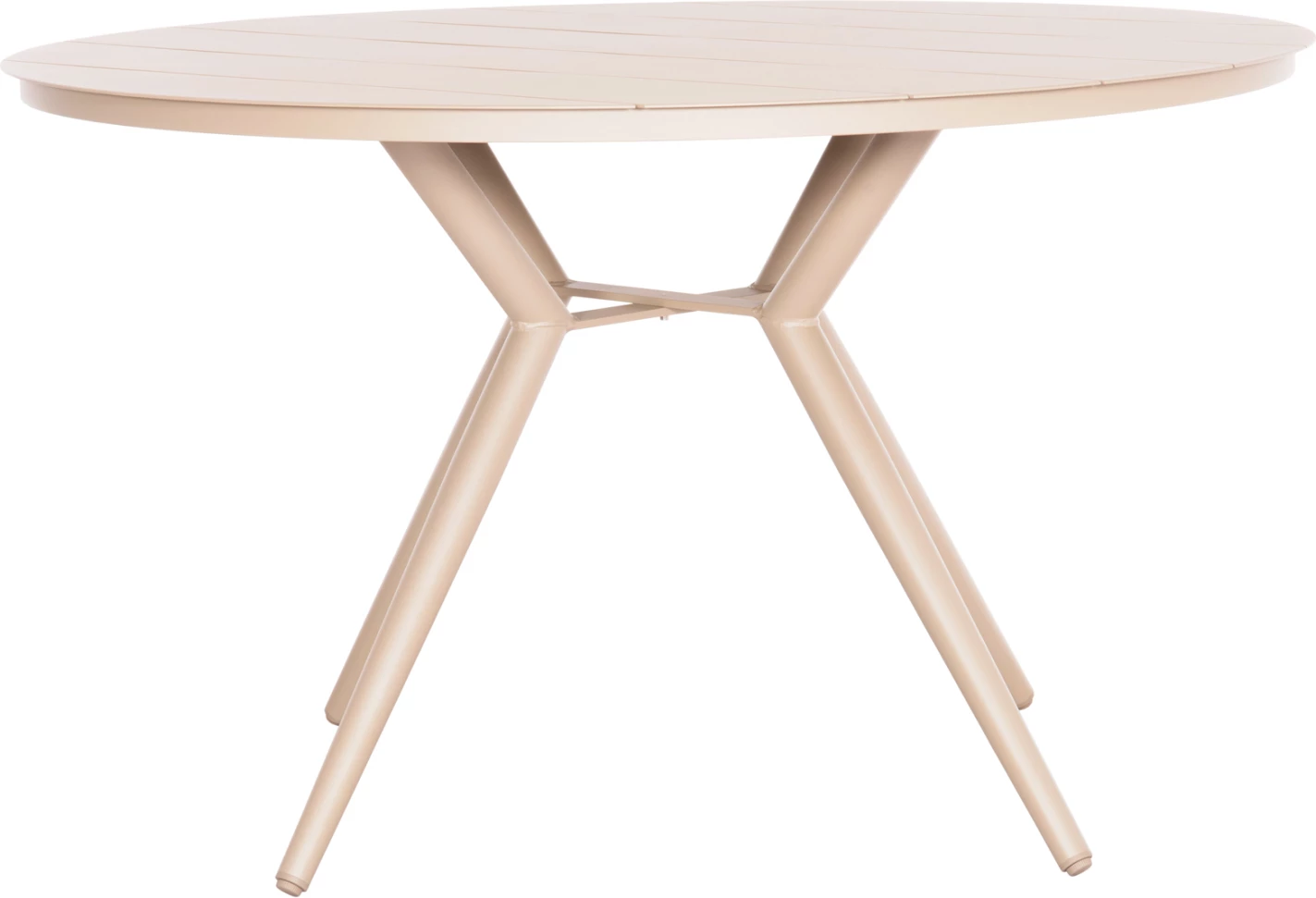 Tavolinë e rrumbullakët alumini, ngjyrë kapuçino, HIGER FH6290.04, Φ126x74Hcm