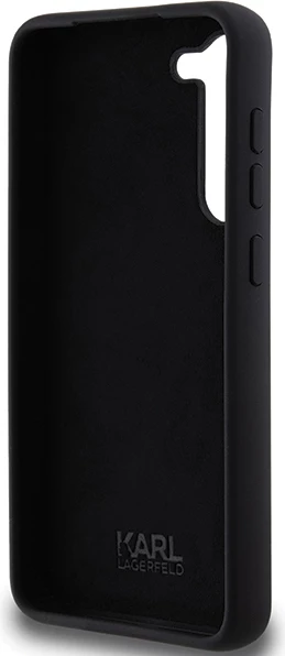 Mbështjellës Karl Lagerfeld Silicone Choupette Metal Pin për Samsung Galaxy S24+, i zi