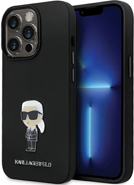 Mbështjellës Karl Lagerfeld KLHCP14XSMHKNPK për iPhone 14 Pro Max 6.7", silikon, i zi