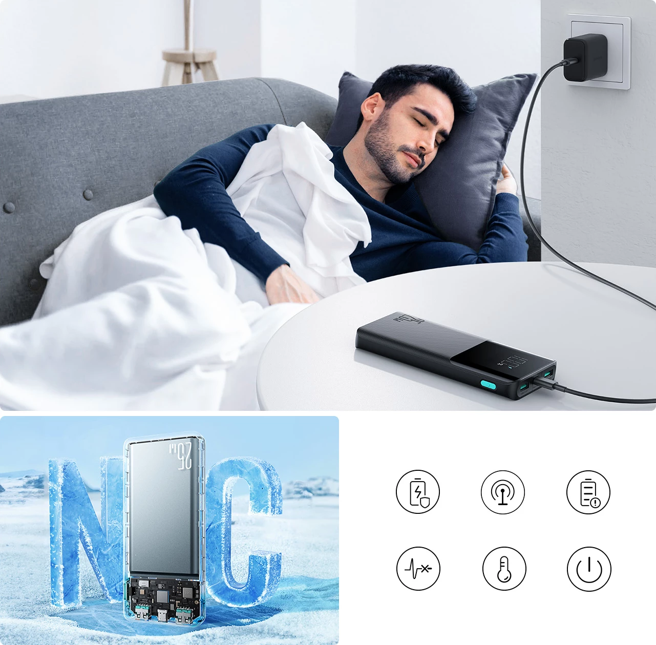 Powerbank Joyroom JR-PBF20, 10000mAh, 25W, me ekran, e zezë