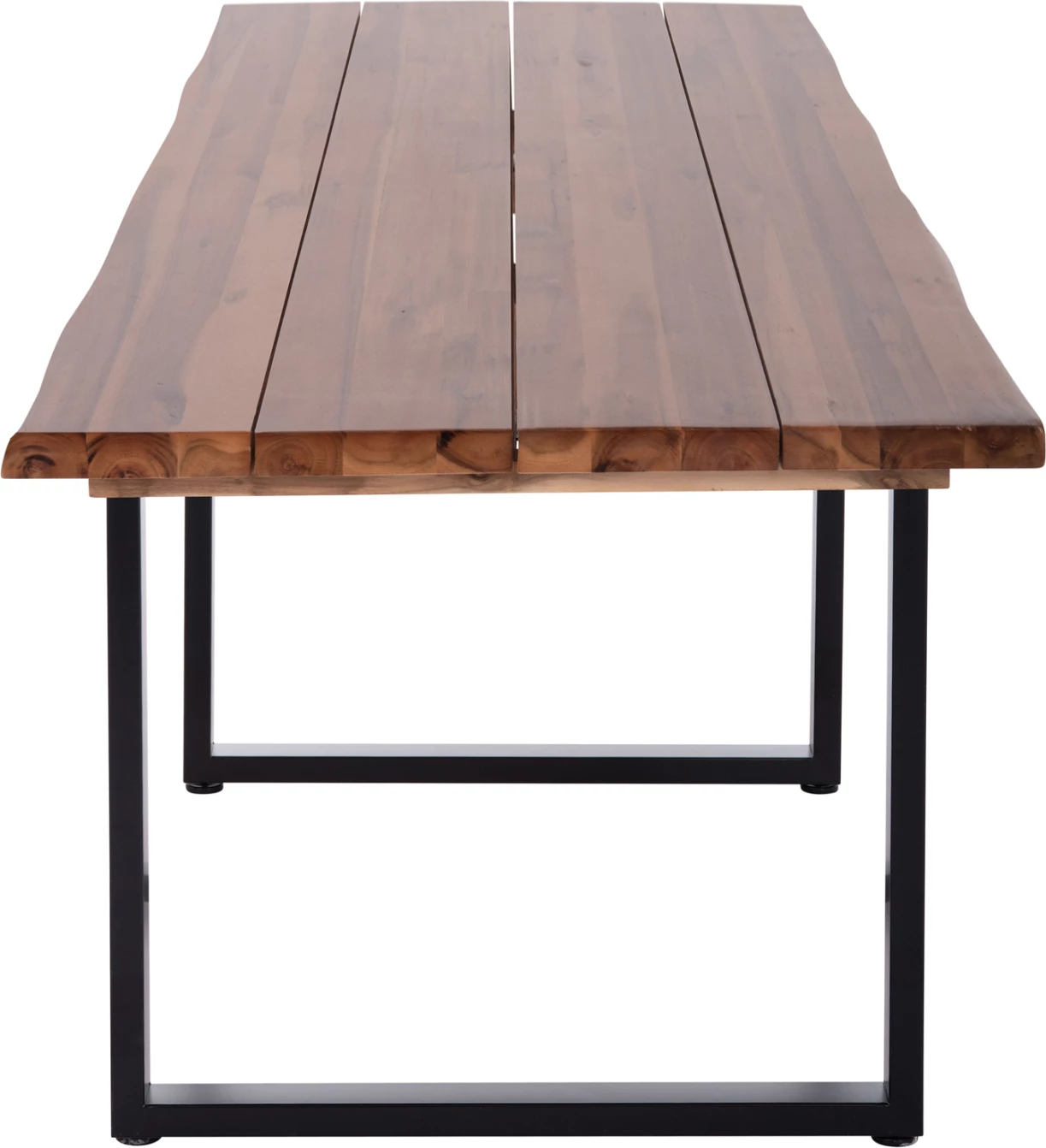 Tavolinë ngrënie për jashtë FRIGGO, dru akacie natyrale, këmbë metalike, 200x100x76cm