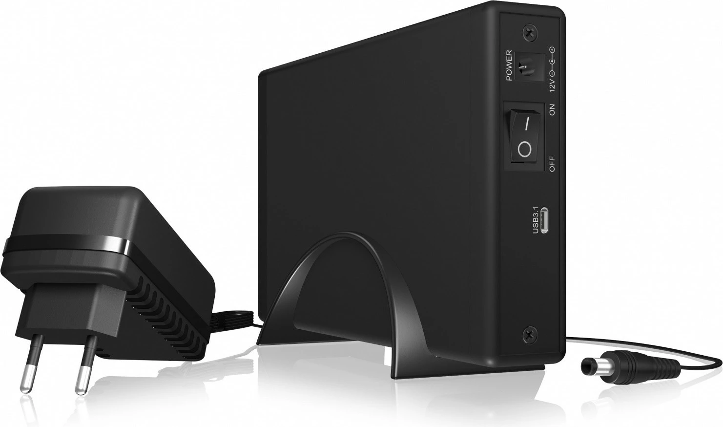 Kasë IcyBox IB-377-C31 për HDD/SSD 3.5", USB Type-C, e zezë