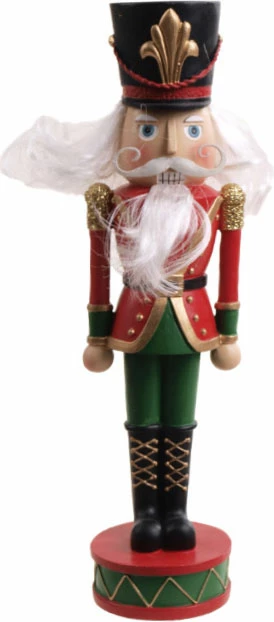 Dekoratë Krishtlindjesh ushtar prej polirezine, shumëngjyrëshe, 9x9x30cm