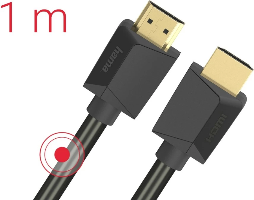 Kabllo HDMI Hama 2.1 Ultra High Speed, 1m, E zezë