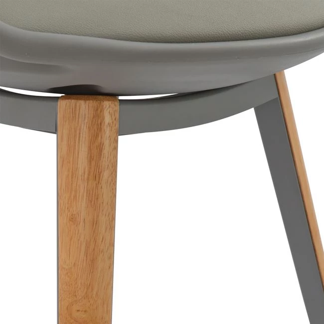 Karrige ngrënieje FH8049.10 Anais gri me këmbë druri 60x61x85,5 cm, set prej 4 copësh