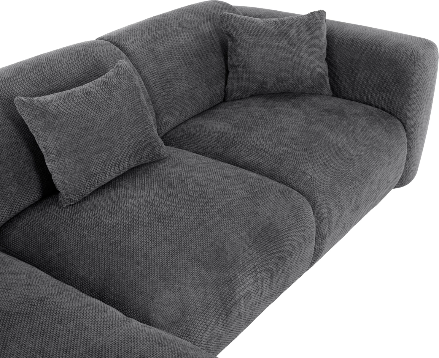 Divan qoshe, BRICKEN FH3275.04L, pëlhurë antracit, 110-282x98-160x72H cm