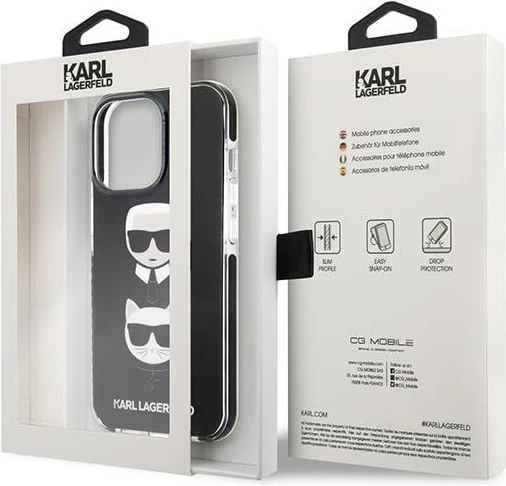 Mbështjellës Karl Lagerfeld KLHCP13LTPE2TK për iPhone 13/13 Pro 6.1", Hardcase, i zi