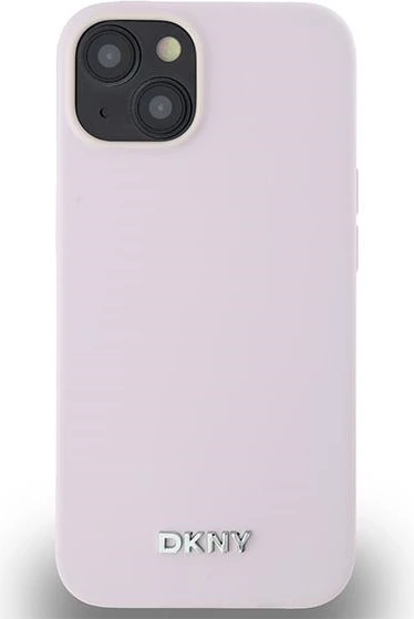Mbështjellës DKNY Liquid Silicone Small Metal Logo MagSafe për iPhone 14/15/13, Rozë