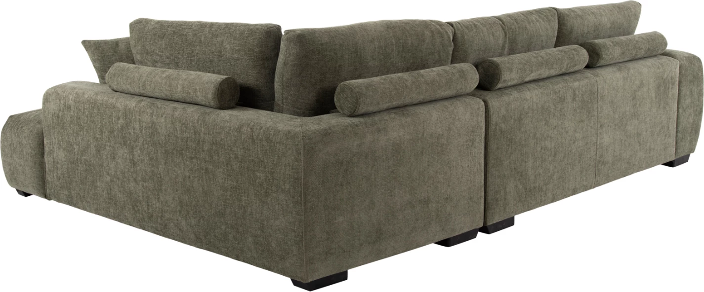 Kënd divan (djathtas) COVEN FH3266.04R, pëlhurë e gjelbër, 298x102-208x85H cm