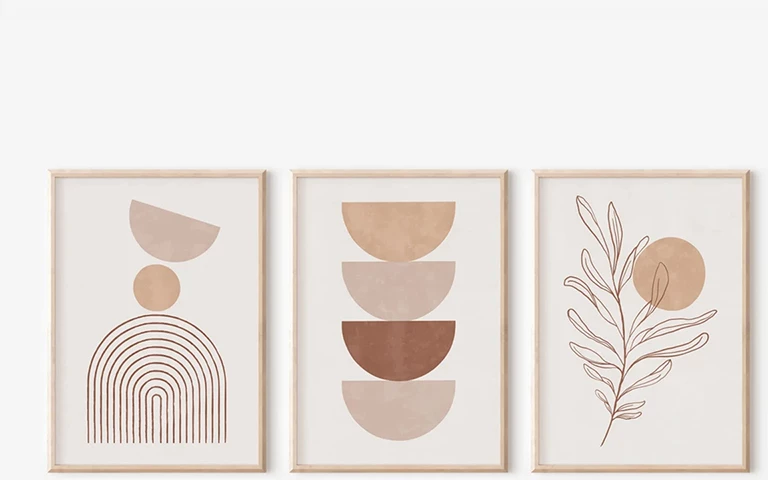 Set pikturash murale Teronja, triptik, print digjital, shumëngjyrëshe, 33x1.5x48cm