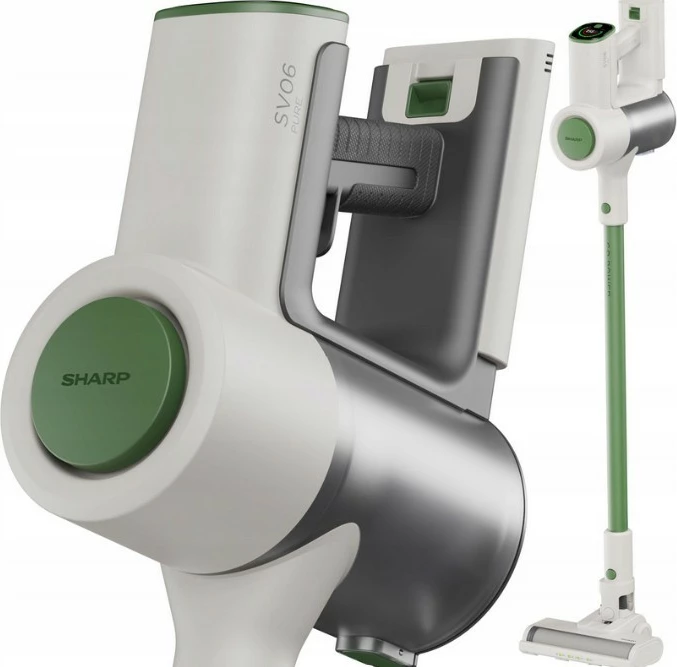 Fshesë me korrent vertikale Sharp VC-SV06AEU-G, pa kabllo, 550 ml, Gri/Jeshile