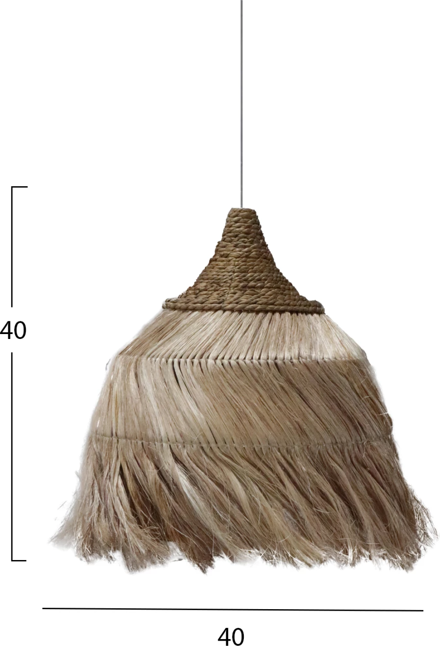 Llambë varëse tavani, fibra Mendong, ngjyrë natyrale, Φ38x34-120Hcm, FH7776