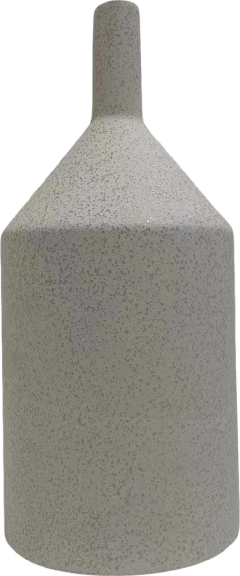 Dekor tavoline prej qeramike, GALAD FH4608.01, ngjyrë e bardhë e zbehtë me kristalizim, Φ13,5x30,5Hcm